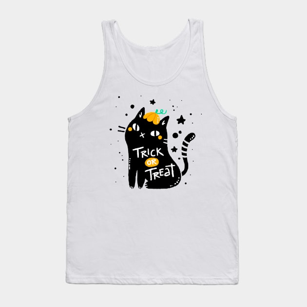 Cartoon Cool Cat Design Tank Top by MariaStore